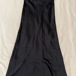 H&M Black Satin Maxi Skirt